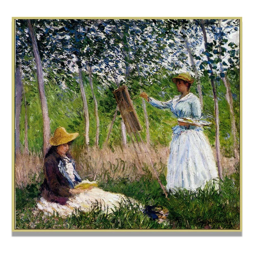 

Hand painted high quality reproduction of In The Woods At Giverny Blanche Hoschede by Claude monet home decor picture