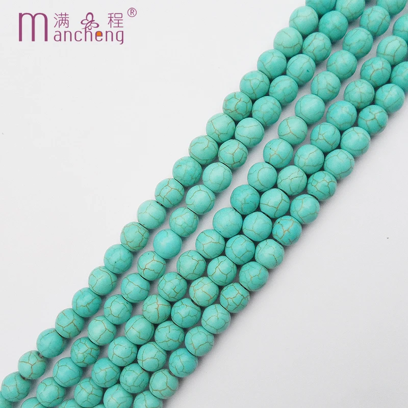 tiki sokolov Big 12MM Blue natural turquoise beads stone beads For Making Diy man Jewelry bracelet 30-32beads