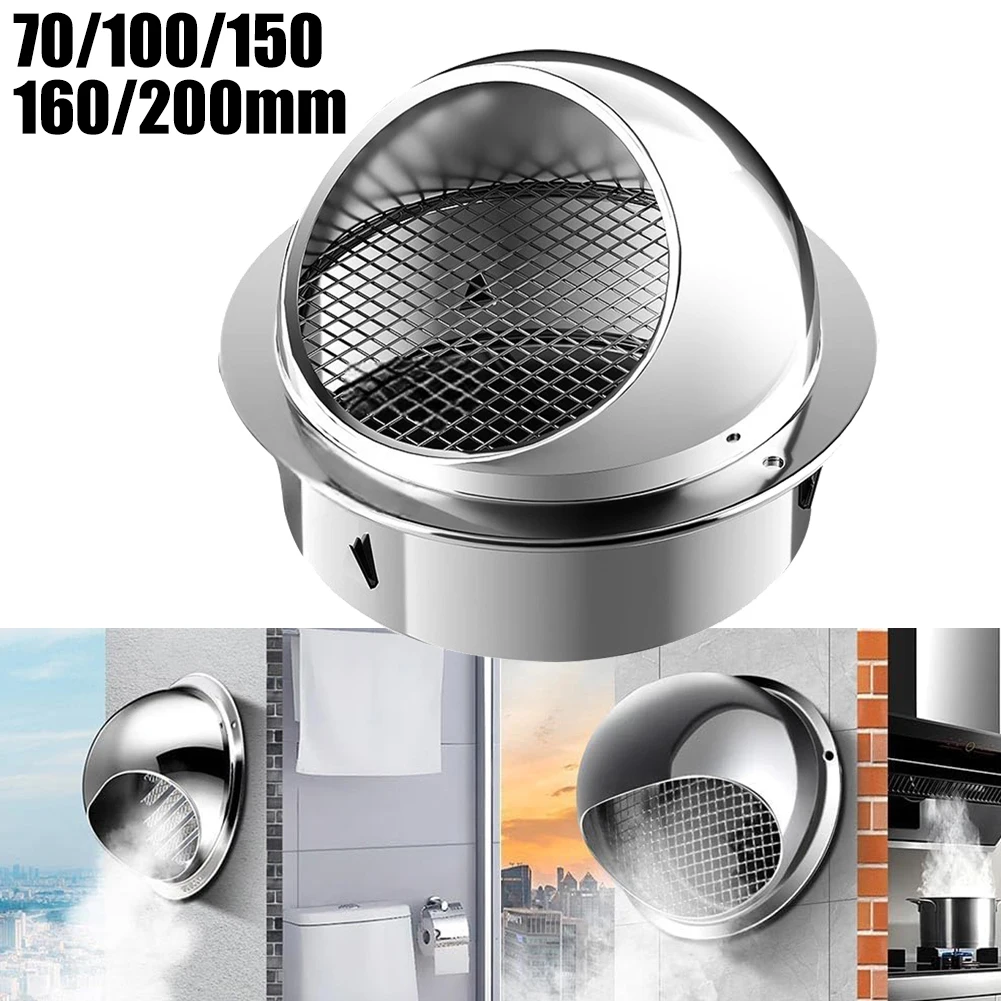 

Stainless Steel Vent Grille Round Brushed Horn External Extraction Wall Vent Round Corner External Extraction Wall Vent Ensures