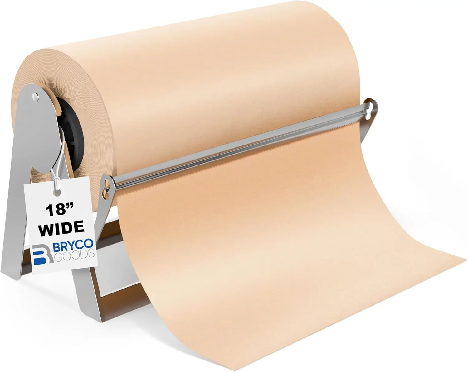 

Heavy-Duty Steel Paper Roll Dispenser with Sharp Blade, Wall Mountable & Tabletop, Ideal for Butcher Paper