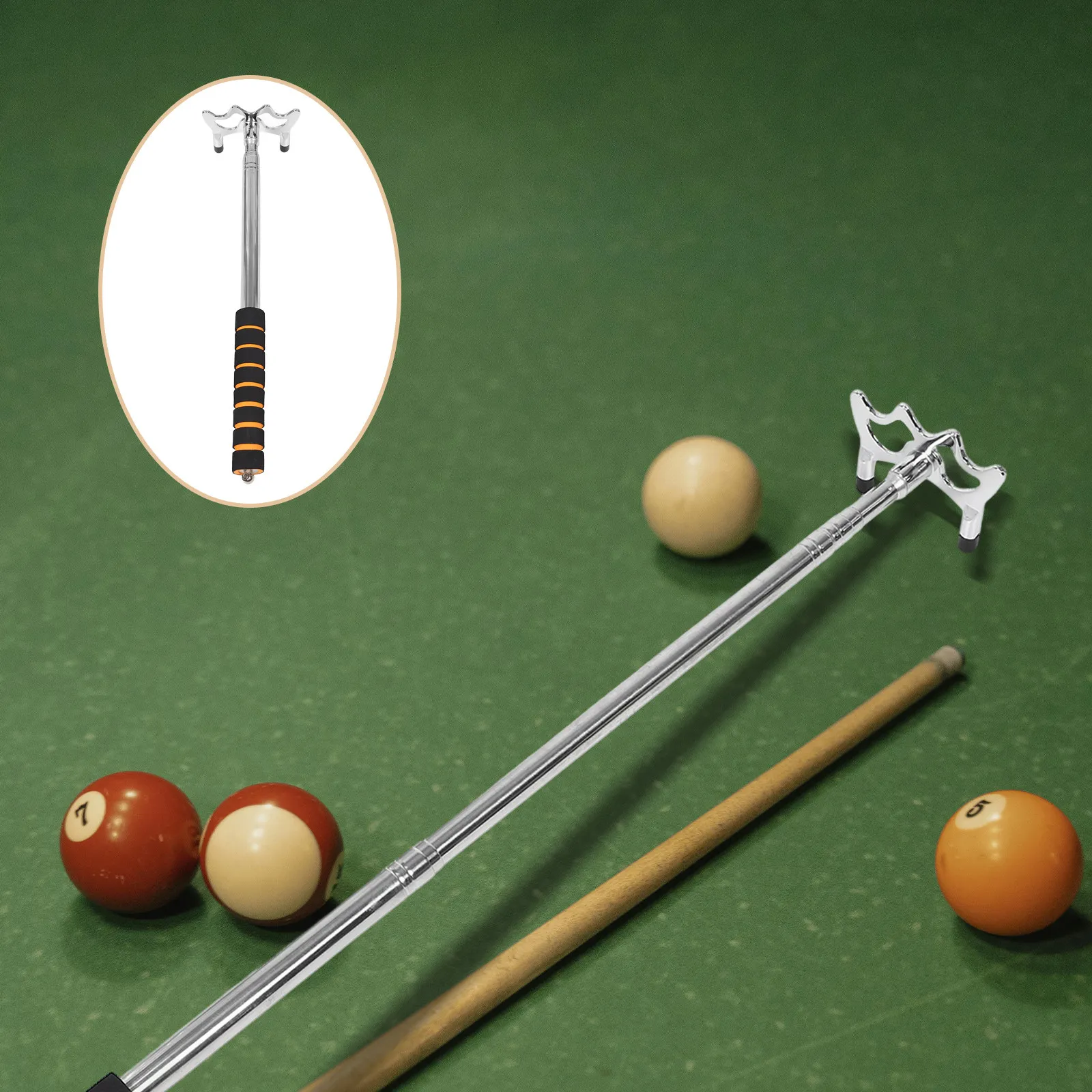 

Portable Retractable Pool Cue Bridge with Removable Head Adjustable Billiards Cue Stick Table Accessory Game Pool Bridge Stick