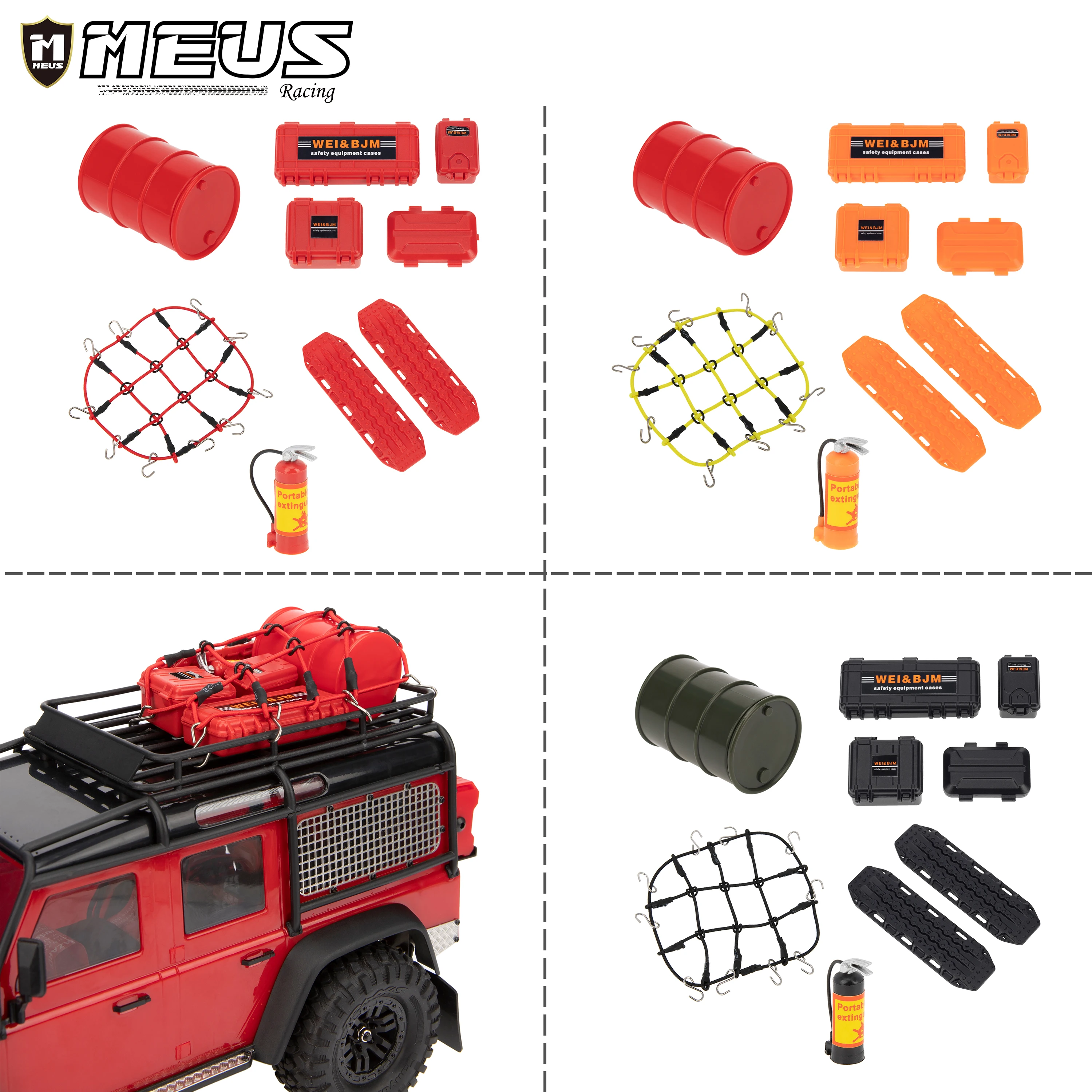 Meus Racing Decoração Peças, Óleo Plástico, Drum Bagagem Traction Board, Extintor para 1:18, 1/24 RC Model Car, TRX4M, TRX-4M, SCX24