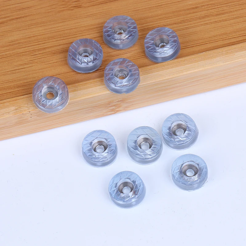 10Pcs Rubber Transparent Sofa Foot Covers Floor Furniture Legs Protector Pad with Screws Non-slip Chair Leg Caps Feet Pads