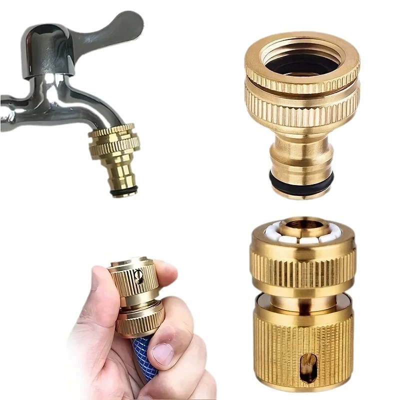 

Quick Connect Garden Hose Connector PVC Pipe End Copper Adapter US EU Style Water Pipe Joiner for Horticulture
