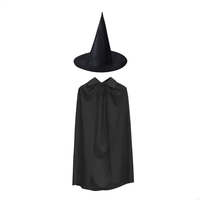 

B95F Witch Costume Halloween Cloak for Kid Adult Halloween, Cosplay Party