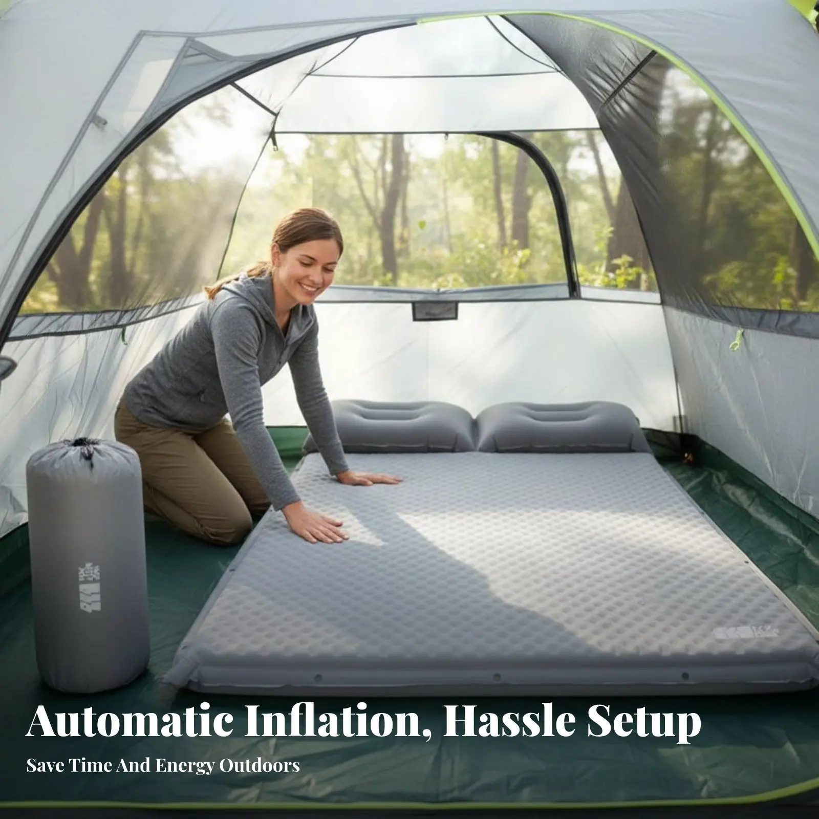 

Самонадувающийся спальный коврик, матрас для кемпинга, надувной коврик для палатки, улучшенная подушка, несколько вариантов толщины