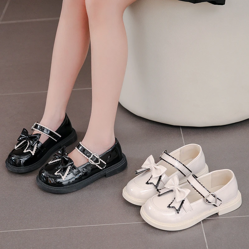 

Хит продаж: Элегантные детские туфли на толстой подошве, мягкие, на плоской подошве, весенне-осенние, модные, удобные, с бантом, повседневные туфли для принцесс