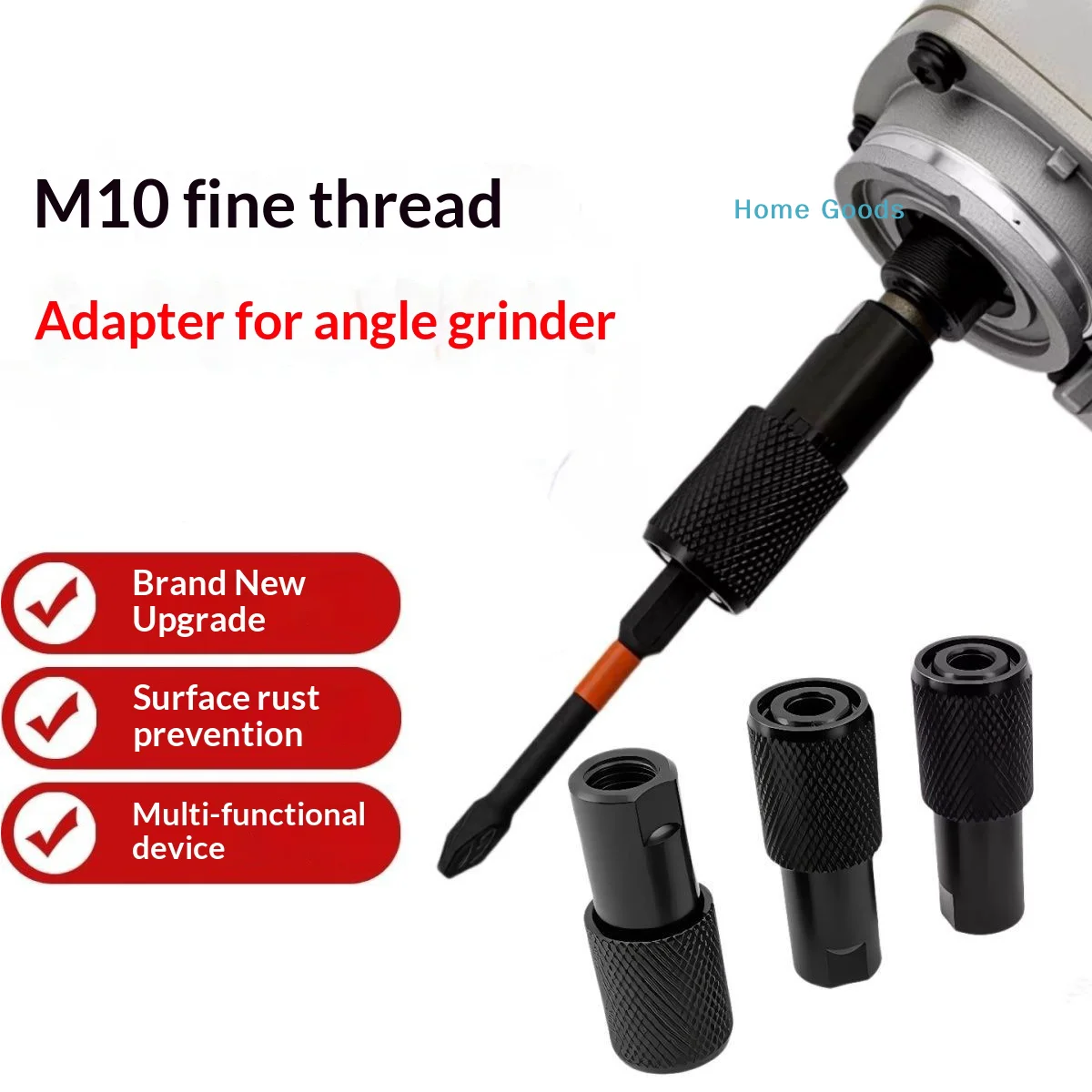 1PC 10mm Threaded to 1/4 Inch Hex Adapter Keyless Electric Drill Screwdriver Quick Release Conversion Head Drill Converter