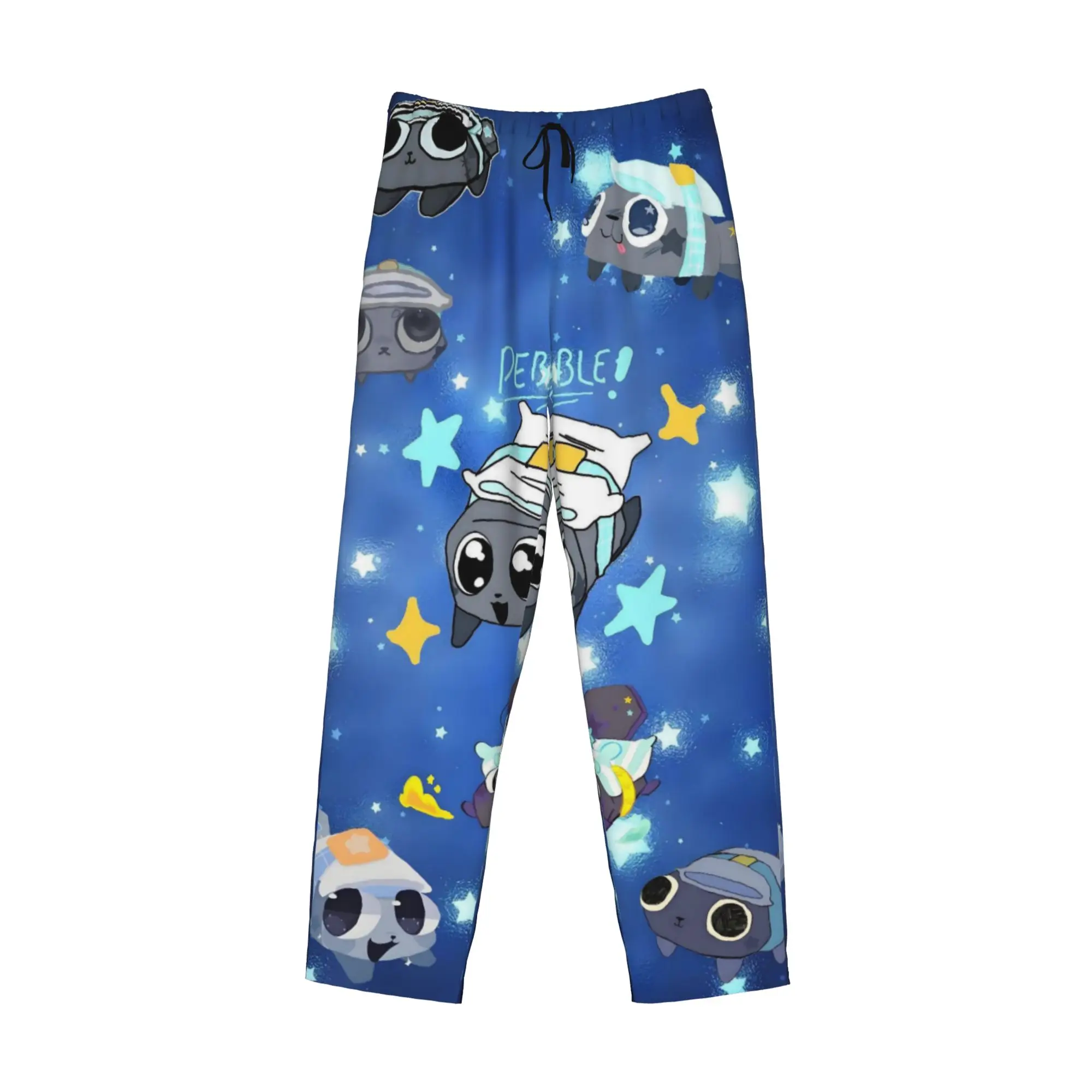 Custom Print Dandys World Pebble Pajama Pants for Men Game Anime Sleep Sleepwear Bottoms with Pockets view 3