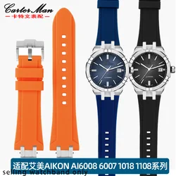 Bracelet For Maurice Lacroix AIKON modified watchBand accessories AI6008 AI6007 1018 1108 waterproof silicone watch band strap