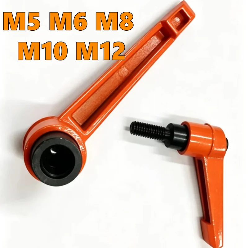 M5 M6 M8 M10 M12 Orange Clamping Lever Adjustable Handle Clamping Handle Screw Locking External Male Thread Knob