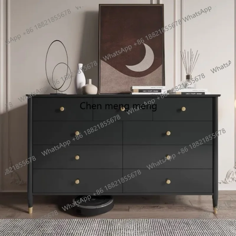 

French light luxury solid wood living room porch storage cabinet bedroom drawer locker dining room retro side cabinet