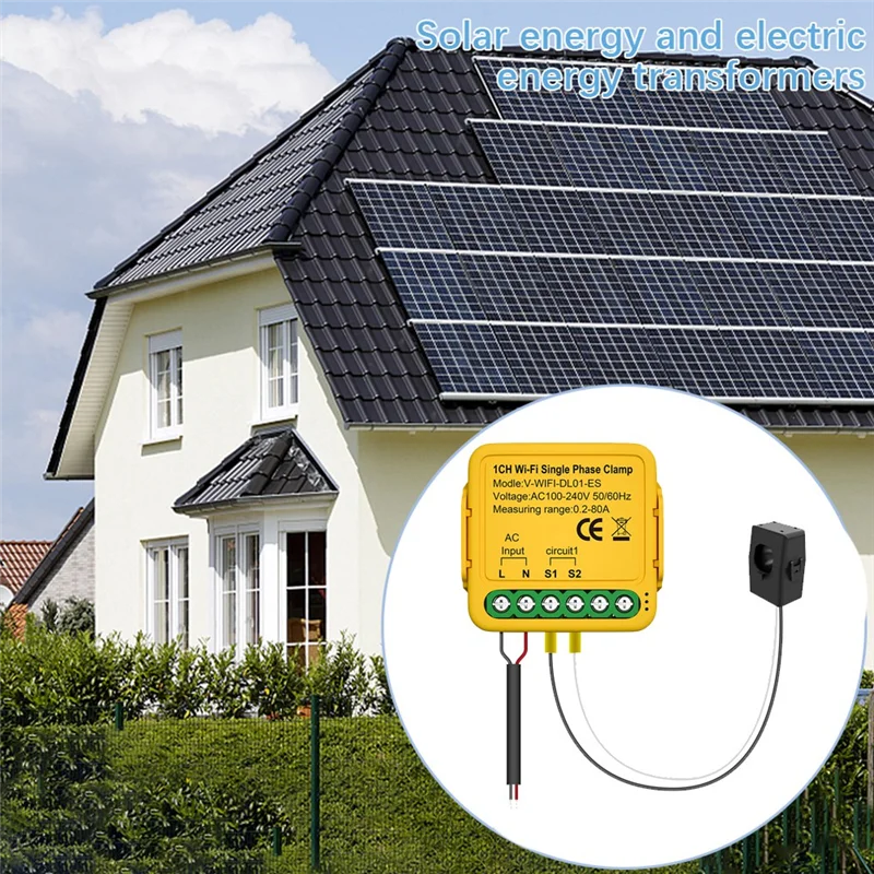 1 buah 1CH Pemberitahuan Otomatisasi Monitor Arus Energi Real-Time Kehidupan Cerdas Remote Control Kuning