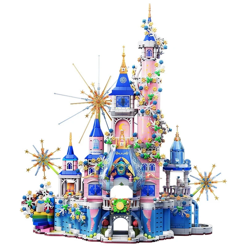 2334PCS Colorful Enchanted Castle Building Bricks Romantic Fairy Tale Castle Playset Creative STEM Bricks Toy for Kids