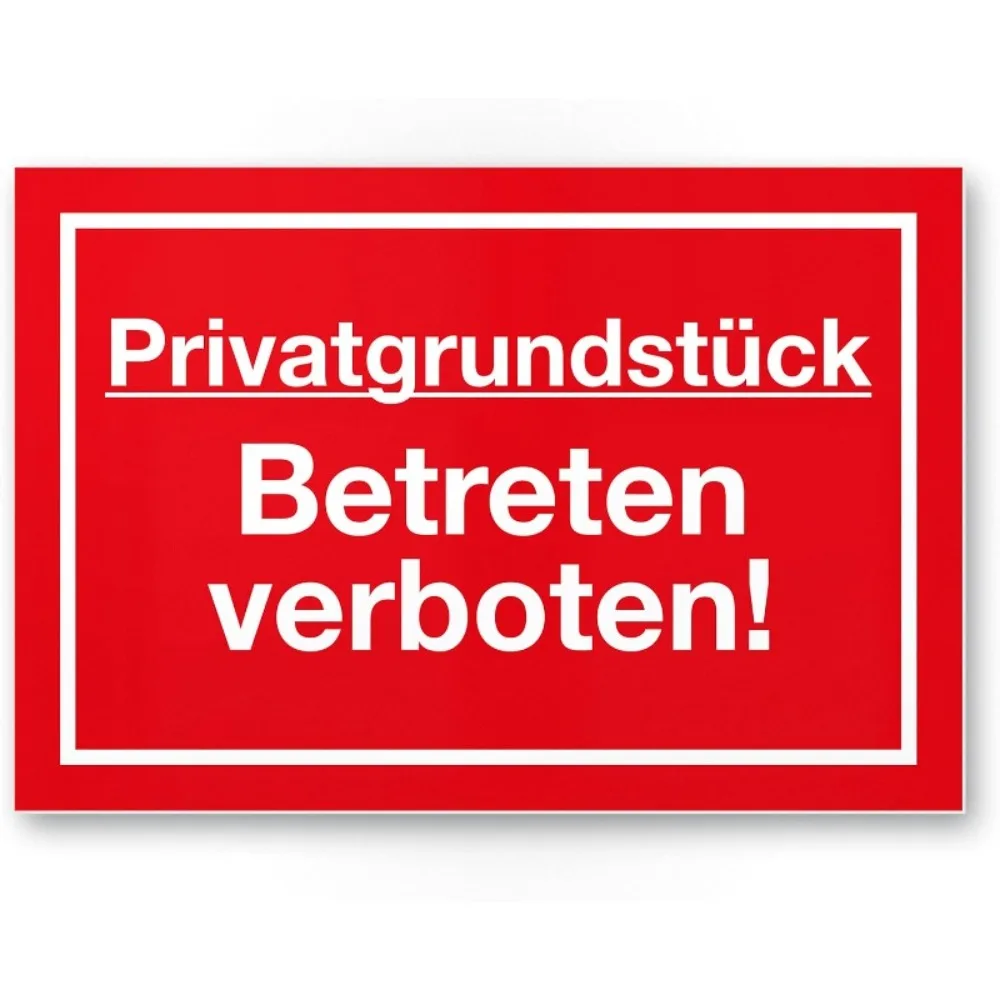 Private Property No Entry Sign 11.81x7.87in - 2D Flat Decorative Wall Sign for Trespassing Prevention & Business Security