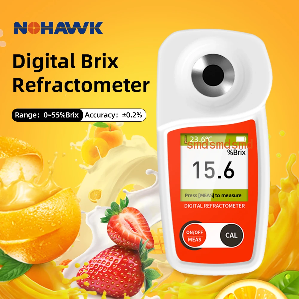 

Цифровой рефрактометр для измерения Brix, диапазон 0-55%, точность 0,2%, для определения содержания сахара в фруктах, соках, напитках, пиве.