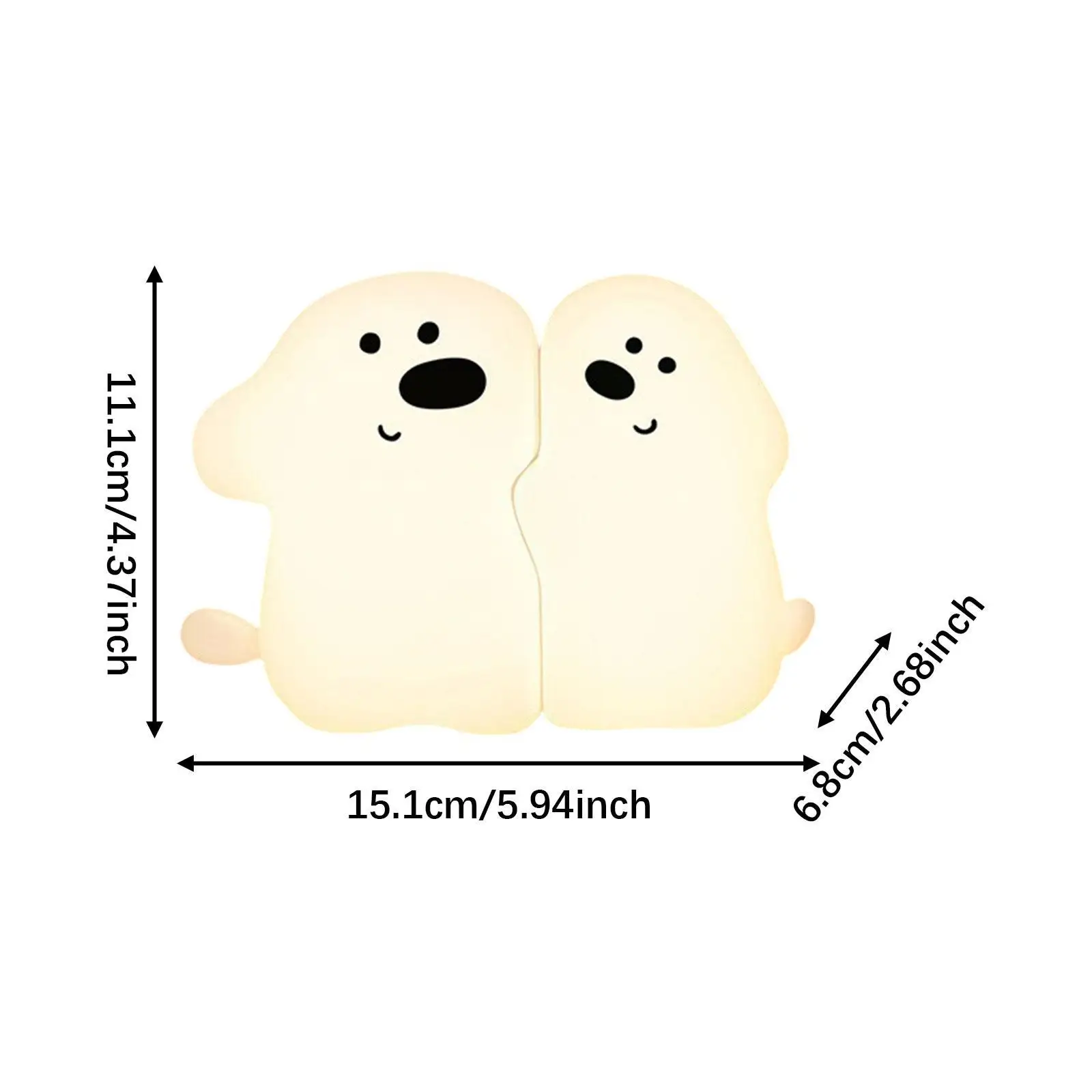 Puppy Night Light Rechargeable Brightness Adjustable Dimmable Gifts Bedside Lamp for Bedside Nursery Boys Girls Desk Bedroom
