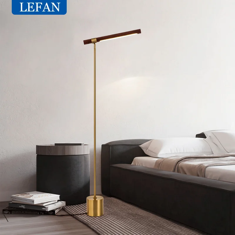 Modern minimalist Linear Wood LED Floor Lamp replica lamp designer led living room decoration bedside vertical loft floor light