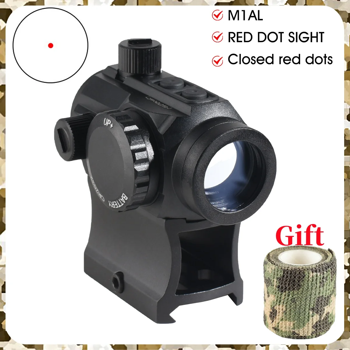 Closed Red Dot Sight Low Power Timed Shutdown System with Detachable Base Adjustable Brightness for Hunting Riflescopes Fit 20mm