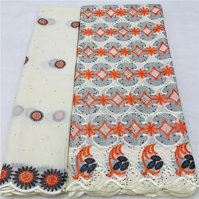 

7 yard With Scarf Swiss lace fabric Dry lace embroidery African 100% cotton fabrics Swiss voile lace Dubai style 18L1051602