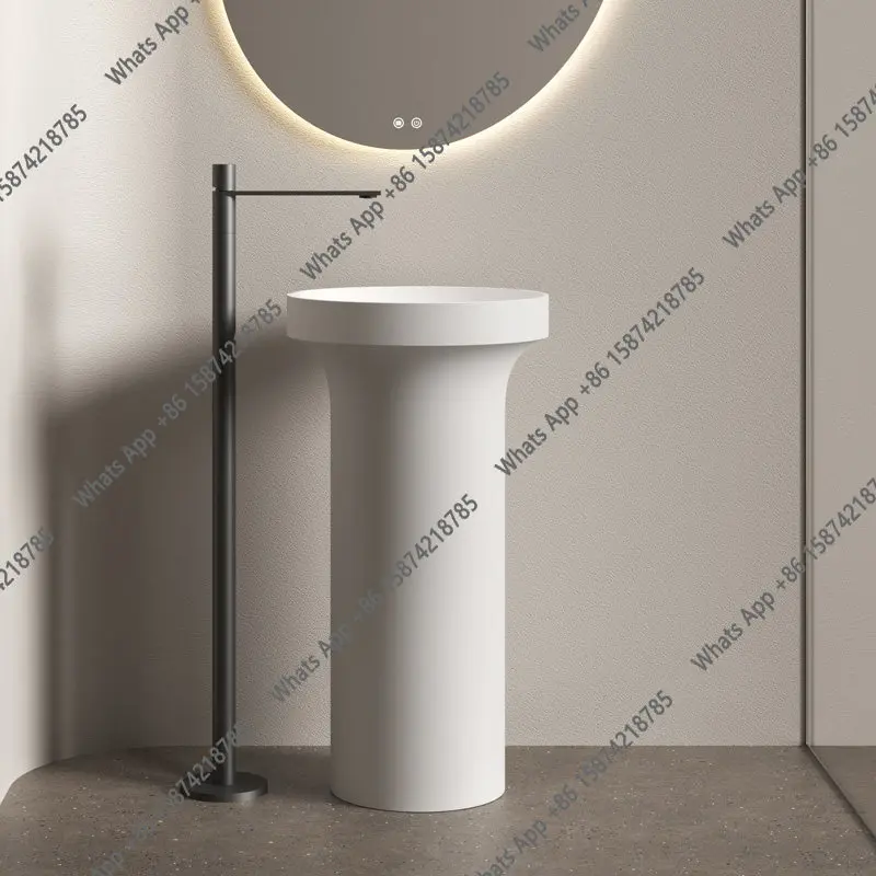 Integrated floor-to-ceiling artificial stone column basin washbasin hotel homestay art hand wash table
