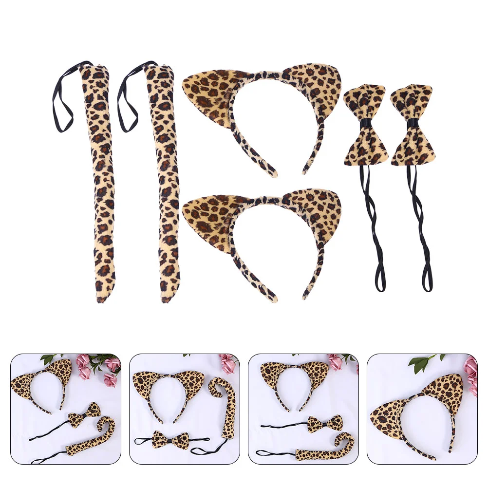 

6 Pcs Cartoon Headband Tail Cosplay Clothing Animal Costume Fabric Hair Hoops Child Delicate Bow Tie Decor