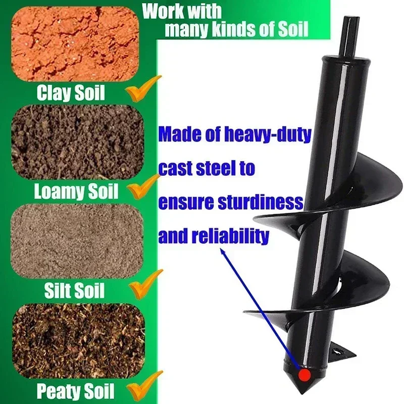 Spiral Drill Bit for Greening and Loosening Soil, Suitable for Planting Seedlings, Flowers and Plants, Digging Garden Drill Bits