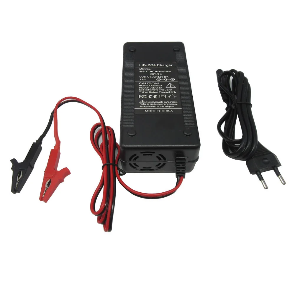 Szybka ładowarka Lifepo4 14.6V 10A 20A 4S 12V 12.8V do akumulatorów litowo-żelazowo-fosforanowych, z złączami krokodylkowymi. — zdjęcie produktu 6