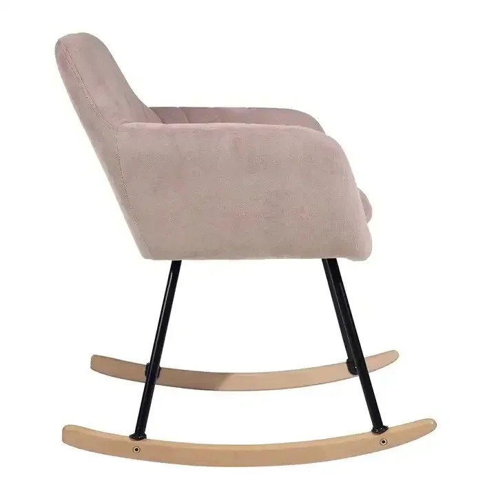 z Modern Simple Rocking Chair Adult Cradle Recliner Single Sofa Balcony Leisure Chair for Small Apartment Living Room