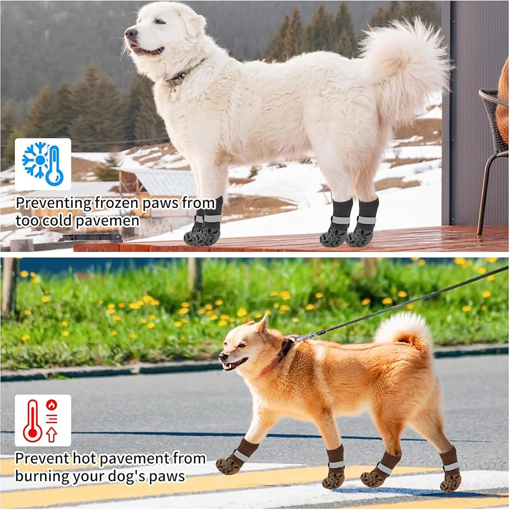 Anti-Slip Dog Socks to Prevent Licking Paws for Hardwood Floors Anti Slip Paw Protectors Traction Control for Small Large Dogs
