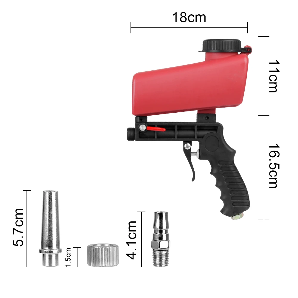 Pneumatic Blasting Gun Set Adjustable Blasting Machine Rust Blasting Device Pneumatic Sandblasting Set Gravity Sandblasting Gun