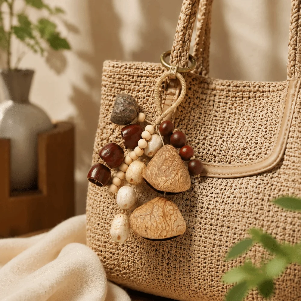 Forest Style Bell Bag Charm Portable Decor Soothing Sound Handmade Wind Chime Pendant Bohemian Style