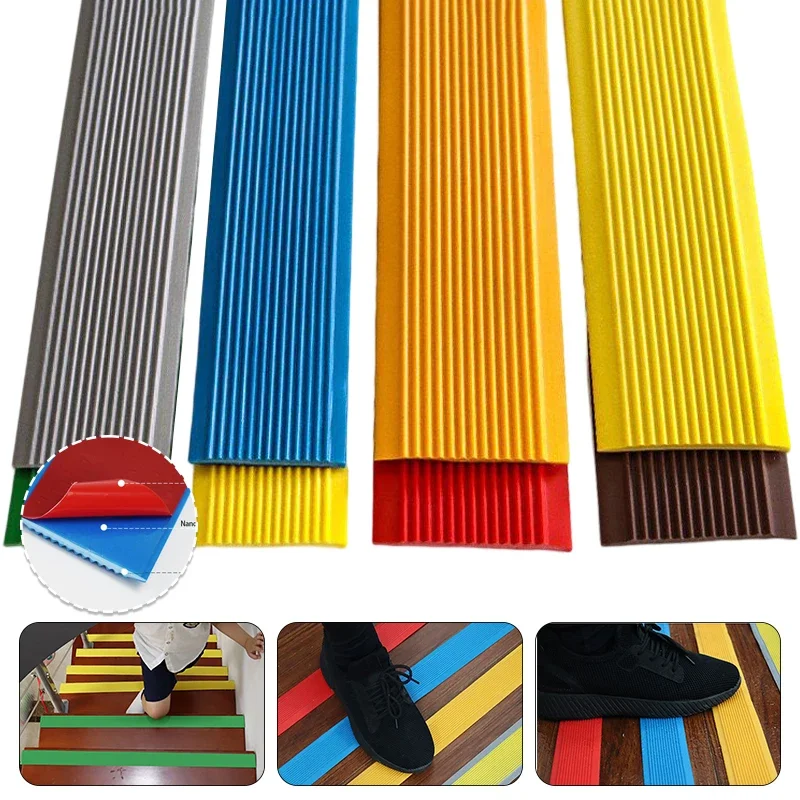 1M PVC Self-adhesive Anti-Slip Stair Tape Abrasive Treads Carpet Floor Sticker Non Skid Safety Sealing Strip Home Floor Decor