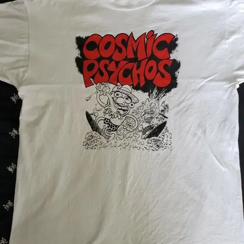 Vtg Cosmic Psychos Band For Fans Cotton White Full Size T Shirt