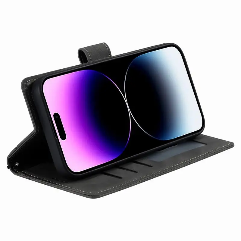 Leather Case For iPhone 17 16 15 14 13 12 11 Pro Max Air 16e Mini X XS XR 7 8 Plus SE 2020 Magnetic Wallet Phone Cover - náhled 4