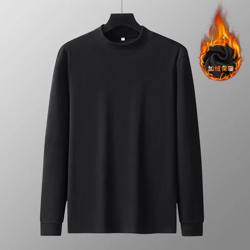 

Winter Fleece Thicken Tops Large Size 6XL 7XL 8XL 9XL Men's Thermal Underwear Tops V Neck Long Sleeve Black Wine Tops