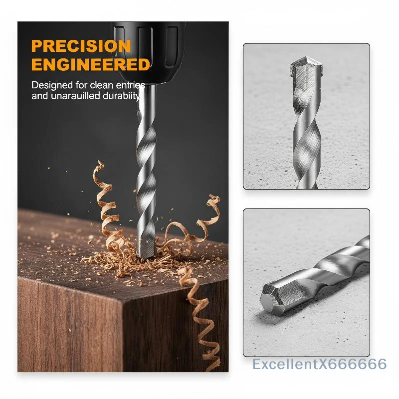 Heavy Duty Masonry Drill Set Industrial Grade Long Lasting for Drilling Concrete Brick Tile Home Remodeling Wall Installation
