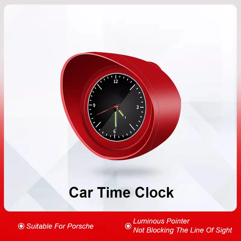 

Car Truck Interior Dashboard Clock Automotive Luminous Backlight Glass Mirror and Zinc Alloy Shell Black Red Color