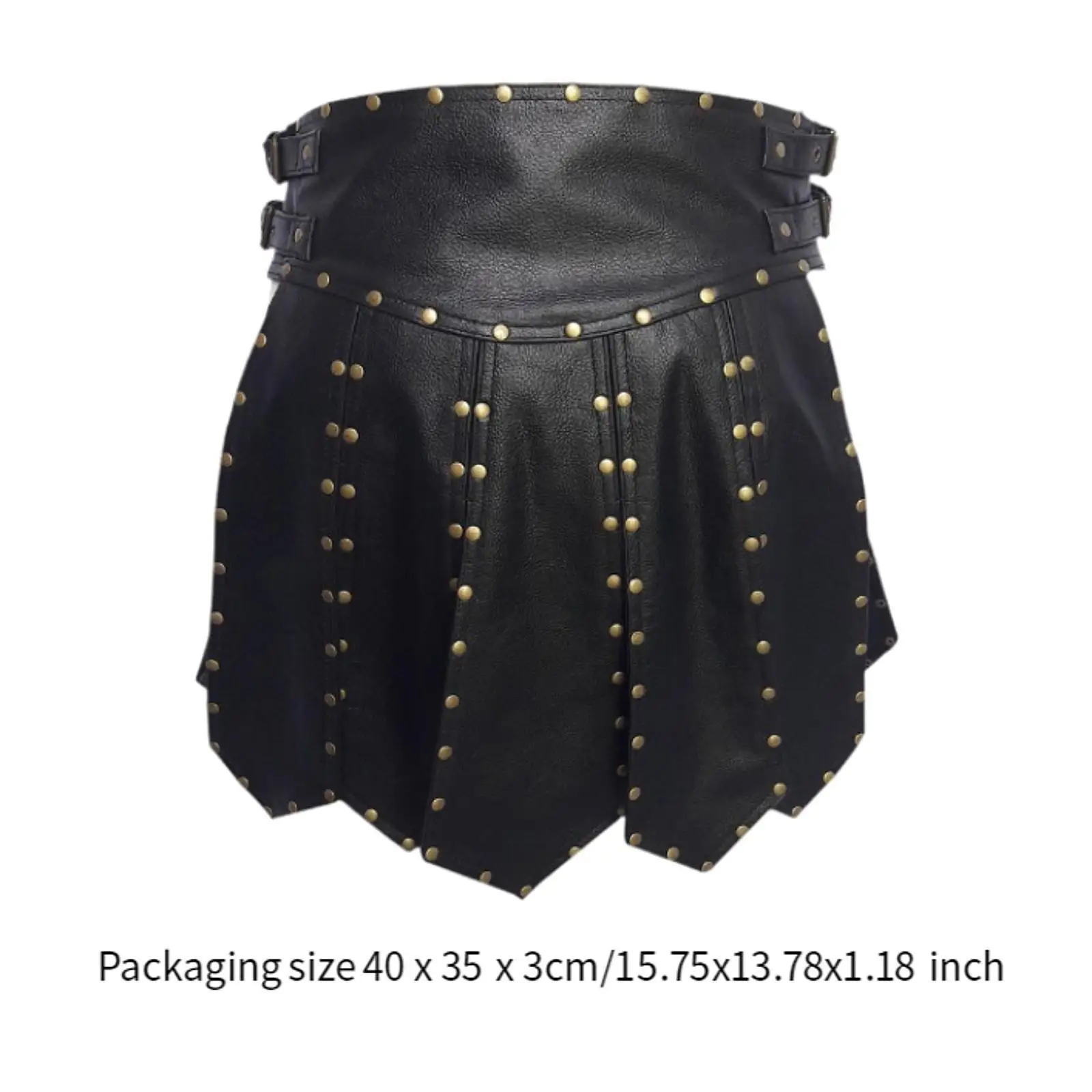 Utility Kilt Costume Studded Kilt Adjustable Roman Skirt Men Cosplay Kilt for Club Wear Stage Performance Halloween Larp Party