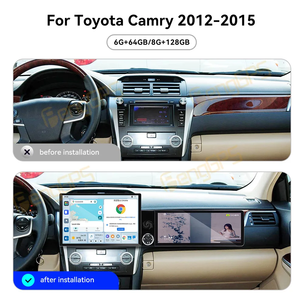 Car Accessories Radio For Toyota Camry 2012-2015 Android Auto GPS Navigation Multimedia Stereo Receiver Head Unit Offline Maps