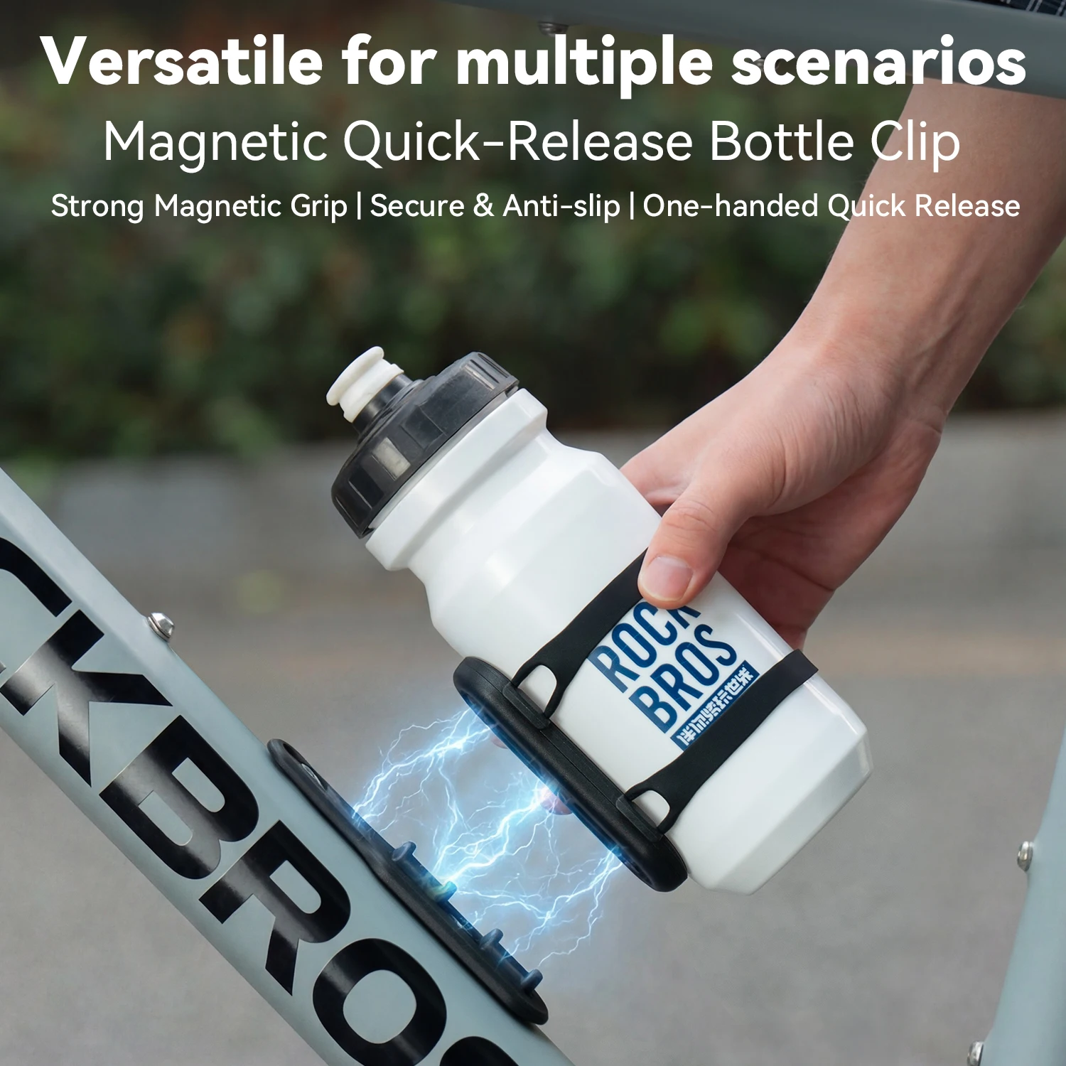 ROCKBROS Magnetic Bike Water Bottle Holder Quick Attach Release Universal Mount Stable Anti-Shock Design Anti-Drop Kettle Buckle