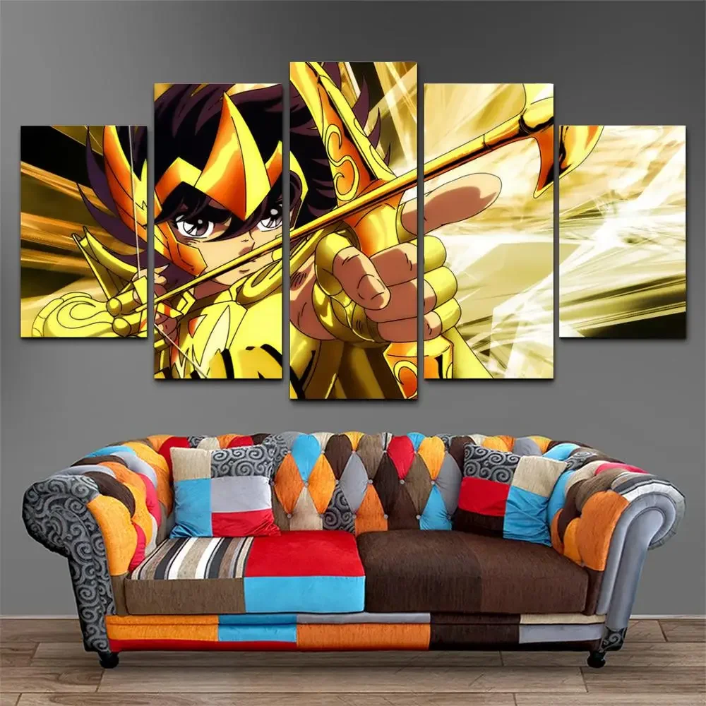 No Framed 5 pieces Saint Seiya Zodiac Knight Modern Home Decor Modular Pictures Canvas Paintings Printed Posters Wall Art