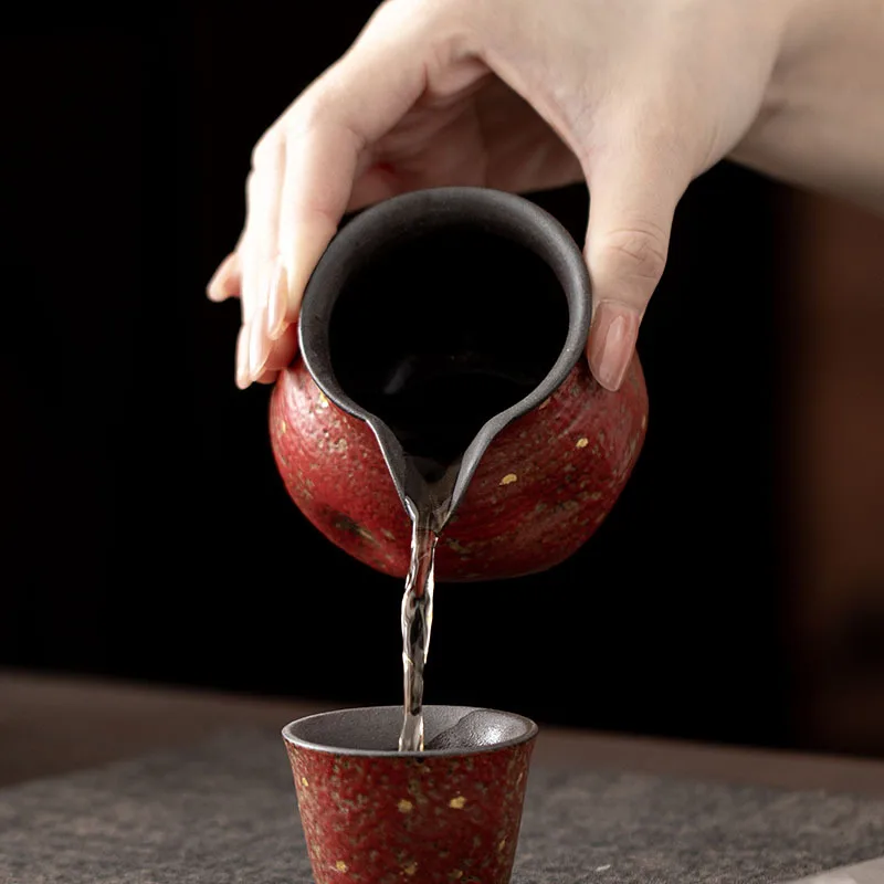 Folium Rhododendri Daurici Sprinkling Hand Pinch Pitcher Gong Dao Bei Ceramic Tea Serving Pot Household Anti-Scald Cup Fair Mug
