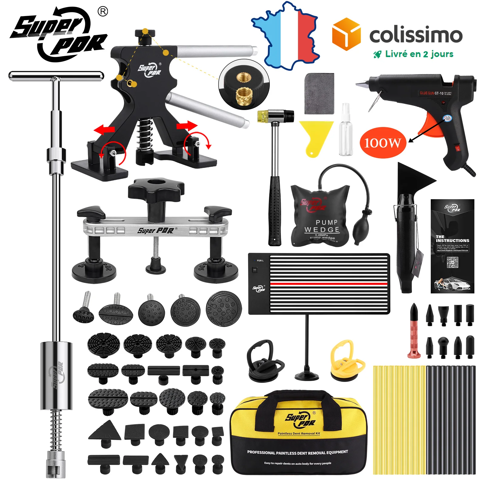 PDR Car Paintless Dent Repair Tools Kit Dent Removal Car Body Repair Kit Removal Dent Puller Tool Kit Car Tools for Auto Repair