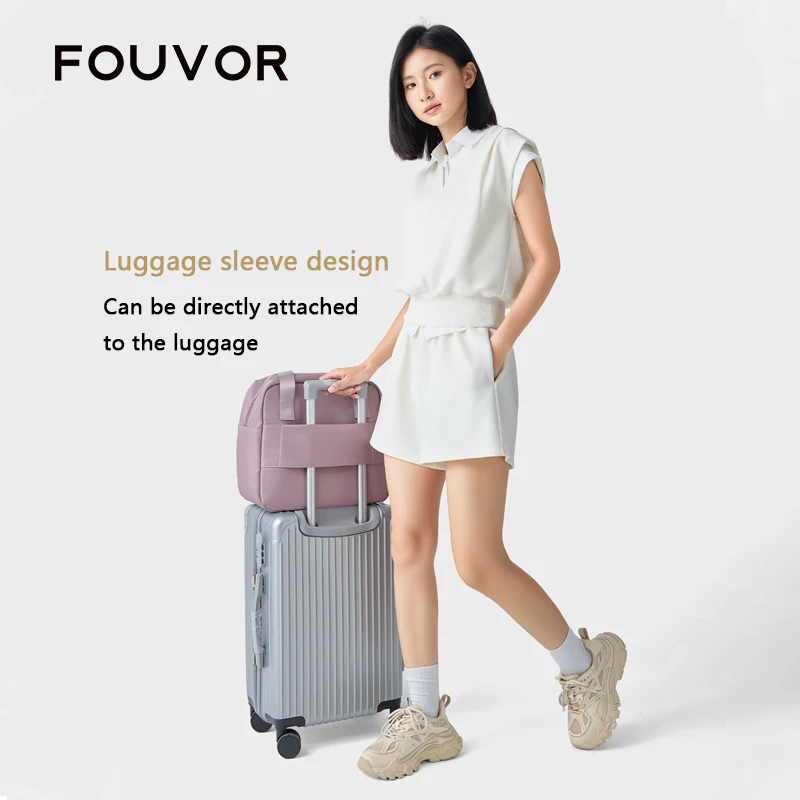 Fouvor Large Capacity Travel Bag Women Duffel Bags Luggage Organizer Weekend Carry On Sports Bags with Luggage Sleeve 3062-01 view 3