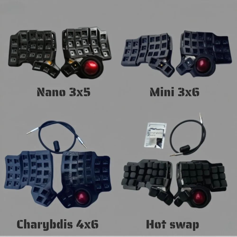 

Charybdis Mini/nano Split Keyboard Kit Custom Hotswap Wireless Bluetooth Keyboard Kit for MX Switch with Trackball Teclado Gamer