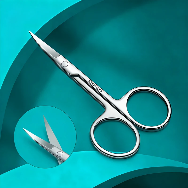 منحني شفرة مقص الحاجب المهنية الفولاذ المقاوم للصدأ الدقة المتقلب الحاجب رمش أداة إزالة الشعر مقص بشرة