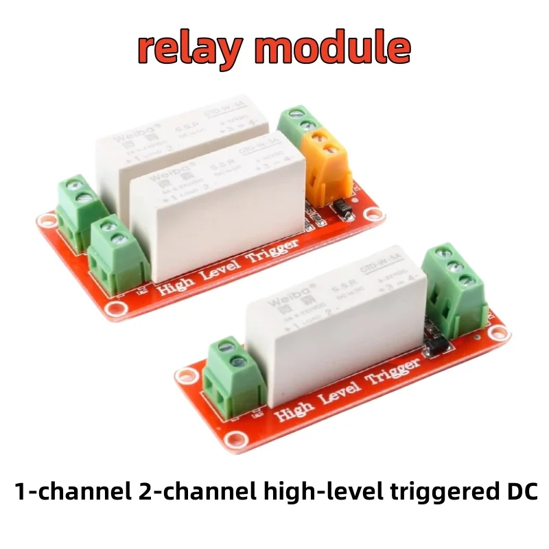 1-channel 2-channel high-level triggered DC controlled solid-state relay module single-phase transformer relay solid-state 5A