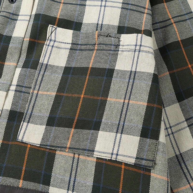 Men Corduroy Collar Waxed Cotton Field Jacket Baggy Plaid Lining Windproof Work Coat Vintage Casual Cargo Jacket Autumn Winter view 6