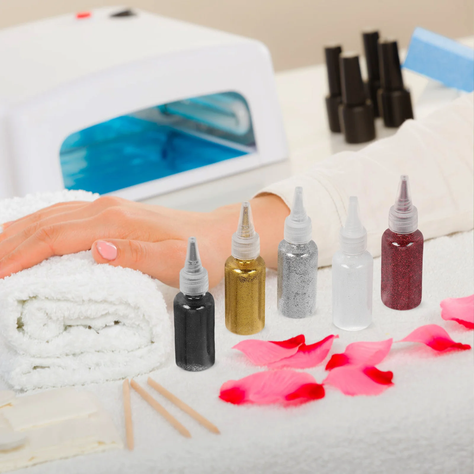 

5Pcs Nail Glitter Powder Acrylic Decorations for Nail Art Sparkling Manicure Glitters Creative Craft Glittery Shine Longlasting